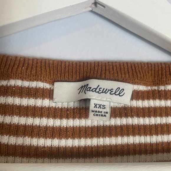 Madewell Off-the-Shoulder Sweater in Stripe Size XXS Preppy Summer - Picture 6 of 10